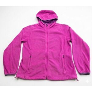 L.L. Bean Polartec Windbloc Fleece Hoodie Jacket Women's Small Magenta Pink Zip